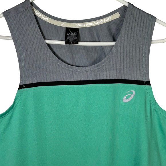 ASICS Mens PR Lyte Singlet Running Tank Top Sleeveless Gray Green Size Small NWT - Picture 1 of 10
